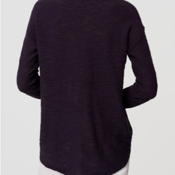 NEW NWT Loft Textured Shirttail Sweater Color: Graphite Shadow - Picture 2 of 3